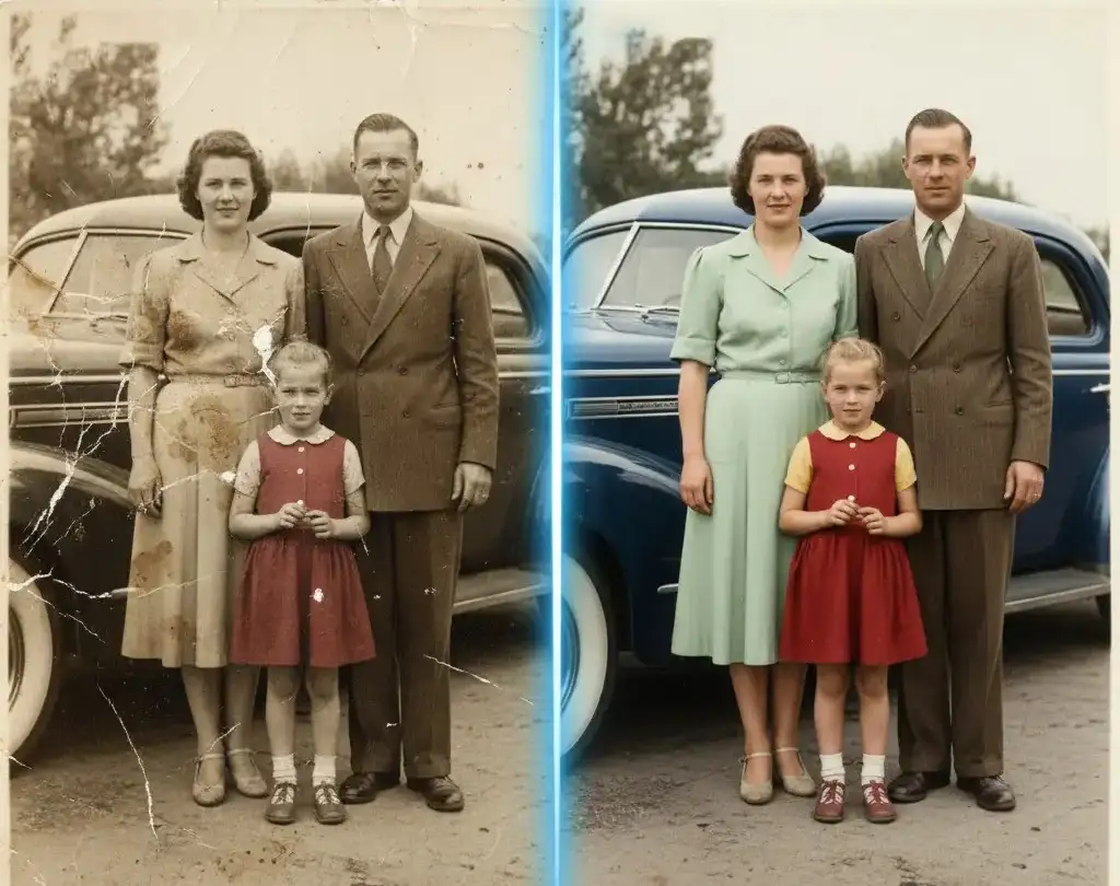 Restore Cherished Memories. - Instantly bring your damaged and faded photos back to life.